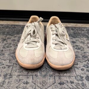 PUMA Palermo Leather sneakers in the Warm White colorway